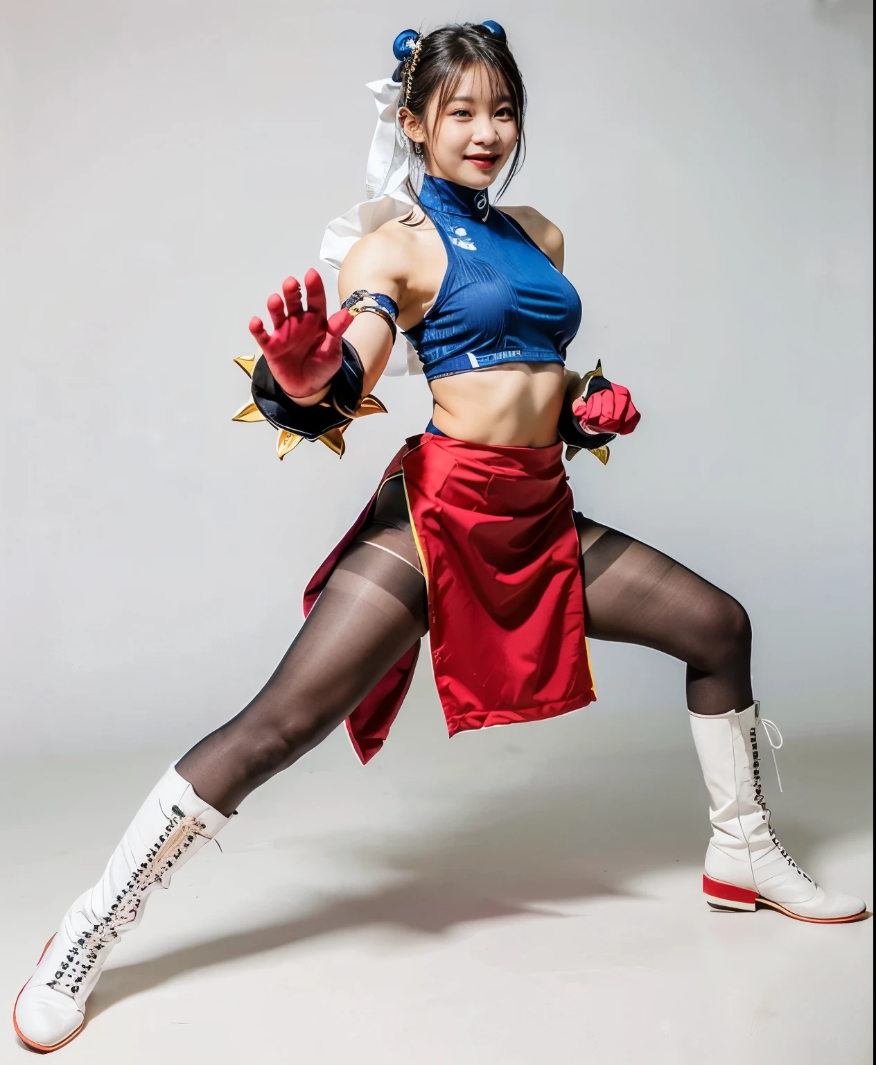 ChunLi、Street Fighter Chun-Li、Falling down、Are sleeping、s asleep、Suffering、mouth is always open sloppily、Drool is always dripping from my mouth、Asian Beautiful Girl、(((Wear black tights on your beautiful legs.)))、(((beauty legs)))、(((facial expression of smile)))、((((Make the most of the original image)))、(((Chun-Li costume)))、(((a short bob、beautiful hairl)))、(((Suffering)))、(((Feet must necessarily be worn with black tights)))、(((You need to wear red boots)))、((Top image quality、8K))、((top-quality、8K、​masterpiece:1.3))、(((Keep your background simple)))、Crisp focus:1.2、Beautiful woman with perfect body shape:1.4、Slender Abs:1.2、a wet body:1.5、Highly detailed facial and skin texture、8K、beauty legs