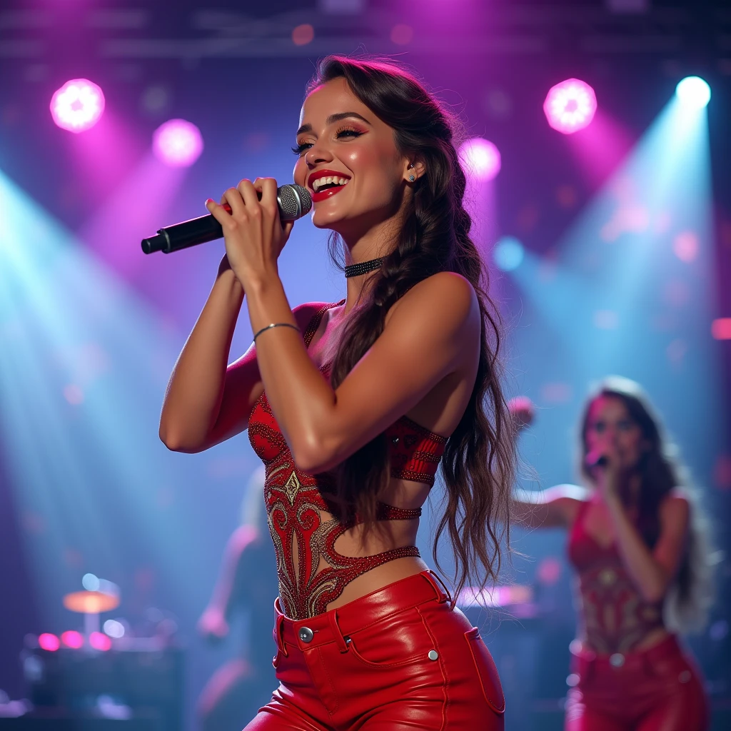 Victoria Justice nude on stage legs spread