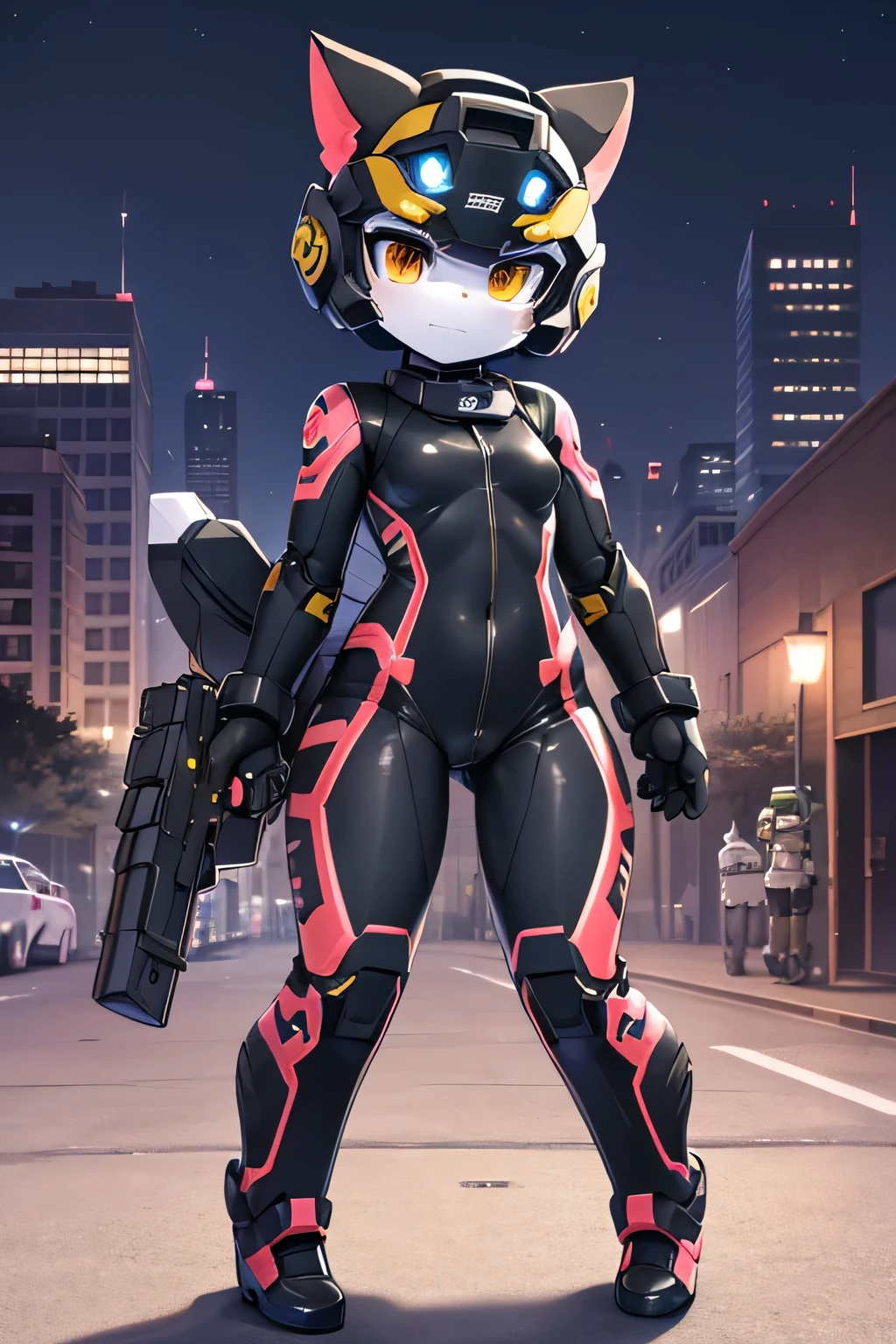 girl、Helmet Design、robot、Late Night、cyborg、cat、Full Face Maskを被る、Transformation Heroine、Tight Suit、Pilot Suit、Primary school students、Combat knife、Handgun、幼いgirl、Urban camouflage、Full Face Mask、Full body portrait、Sentai Heroine