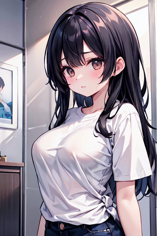 1girl in、AS-Adult、Underwear、Cute underwear、Upper body portrait、