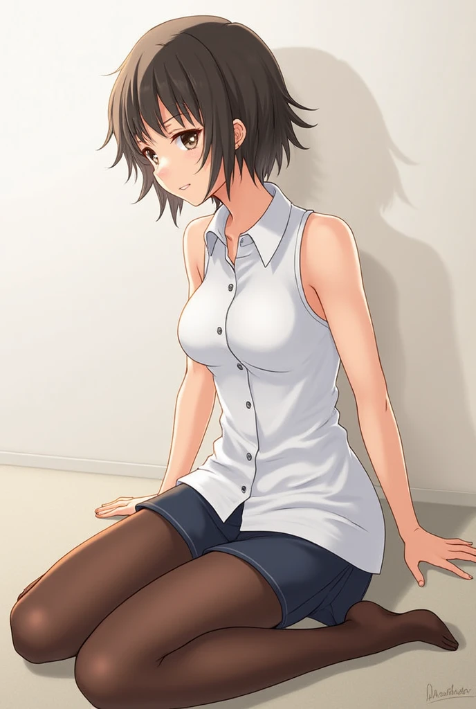(masterpiece, best quality:1.2), highres, 1girl, solo, smile, open mouth, upper teeth, happy, ^ ^,
Chinatsu_Nishio_V1, brown hair, short hair, swept bangs, brown eyes,
BREAK (white shirt, open shirt:1.2), collared shirt, long sleeves, collarbone, white panties, bare legs, 
lying on bed, on back, knees up, 
indoors, private room, bed, bed sheet, pillow, looking at viewer, 
<lora:add_detail_CyberAlchemist:0.4>, <lora:GoodHands-beta2:0.8>, <lora:ChinatsuNishioV1-000010:1>