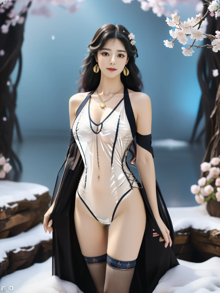 Top quality, masterpiece, high resolution, Chinese,,,,On the banks of the river,,,,,,On the banks of the river,,,,,,,,,,,,,,,,,naked,,stand erect,,2girl, charming appearance and personality, big body, extremely sexy, ,,,,Floral print ,, ,Floral print,, Light yellow floral fragments,,(transparent ), large hollow see-through, beautiful and delicate face, (desire figure) perfect slim figure (nipple slip: 0.5), perfect white skin,stand erect,,Smooth black long hair,,,,Black Hair