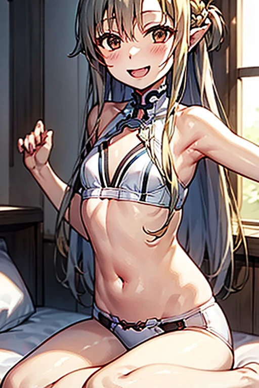 anime styled, Anime Artwork,The ultra -The high-definition,超A high resolution, A girl looking shyly at me, Expression of pleasure,Letting out a gasp, Pretty lips,beautiful a girl,long eyelashes, Blonde hair, a blond, Twin tails bundled with a red ribbon,((a blond:1.4)),length hair, not wearing any clothes,Not wearing a bra,no-bra, well-shaped and taut breasts,, Breasts around D cup, No panties, Panties,((barechested:1.5)), fullnude, legs wide open,The areola is clearly visible., Suppon, fullnude,bare-legged, Bare legged, Raw feet, opening legs,Open crotch,A little pubic hair in the crotch,Draw the whole body from the top of the head to the toes。, Squatting with crotch wide open,squatting with legs wide open,The genitals in the crotch are fully visible, A very embarrassing gesture,「Hey look、I leaked my urine...」While saying this, the girl opens her legs so that her own private parts can be seen, Crouching, Pee is overflowing from my crotch, During urination, incontinence, お漏らし, ((Omorashi:1.5)), sweat rises on the skin, A deserted beach on a sunny day, Crashing waves,Crouching on a dry spot on a sandy beach with the ocean in the background, The sand directly below my crotch is moist and irregularly shaped, about 10 centimeters in size., A small yellowish puddle at my feet