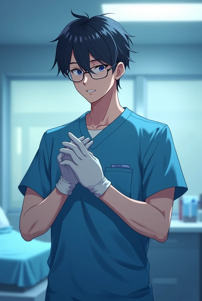 1boy,the doctor,Manteau blanc,stethoscope,hospitals,,Excitation,Raised sexy,tmasterpiece,A masterpice,best qualtiy,Good details,the complex background,Storytelling images,