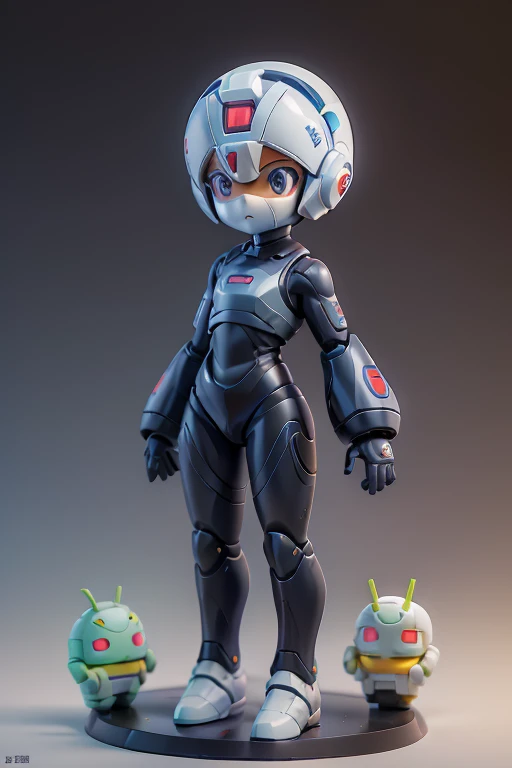 Robo、Android、、young、small、height: 130cm、Character portrait 、Simple design、Mask
