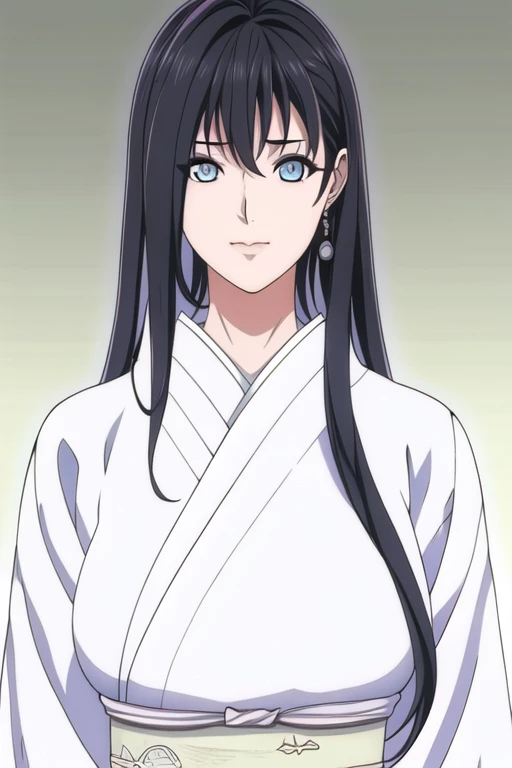 Simple White Background,
japanese clothes, white kimono, wide sleeves, long sleeves, 
blue eyes, black hair,bangs,Long hair,multicolored hair, 
1 girl, 20yo,Young female,Beautiful long legs,Beautiful body,
Beautiful Nose,Beautiful character design, perfect eyes, perfect face,expressive eyes,perfect balance,
looking at viewer,(Focus on her face),closed mouth, (innocent_big_eyes:1.0),(Light_Smile:0.3),
official art,extremely detailed CG unity 8k wallpaper, perfect lighting,Colorful, Bright_Front_face_Lighting,White skin,
(masterpiece:1.0),(best_quality:1.0), ultra high res,4K,ultra-detailed,
photography, 8K, HDR, highres, absurdres:1.2, Kodak portra 400, film grain, blurry background, bokeh:1.2, lens flare, (vibrant_color:1.2),professional photograph,
(Beautiful,large_Breasts:1.4), (beautiful_face:1.5),(narrow_waist),