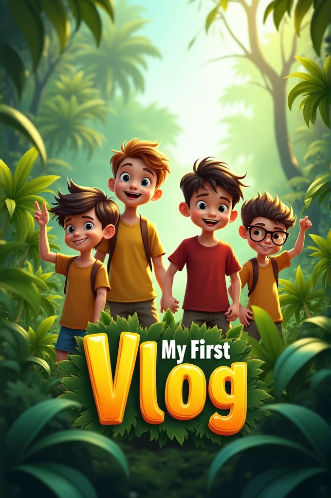 First Vlog Background Design a vibrant YouTube thumbnail for a video titled 'My First Vlog ...