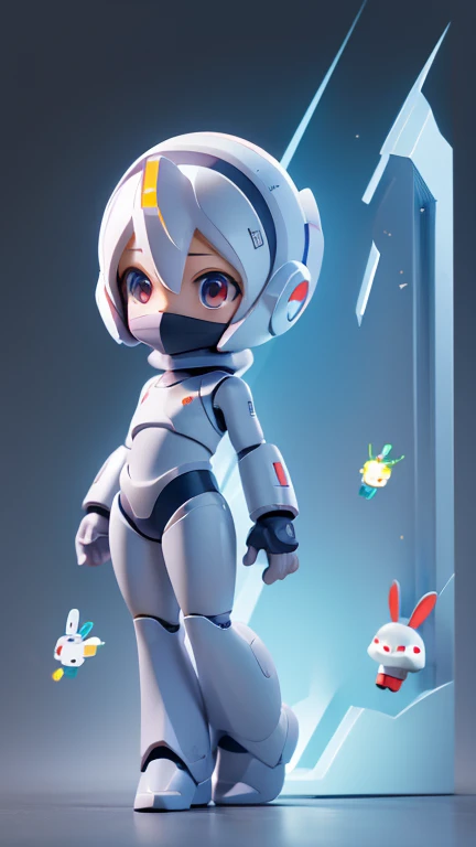 Robo、Android、Primary school students、young、small、height: 130cm、Character portrait 、Simple design、Mask
