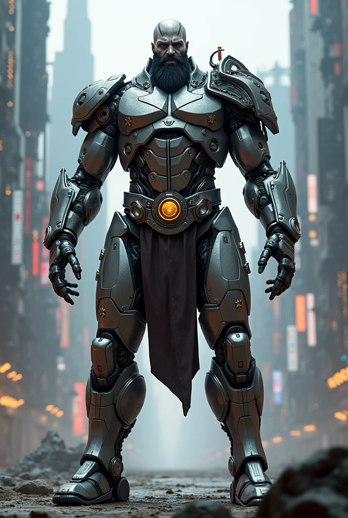 cyborg human  male full body charecter 