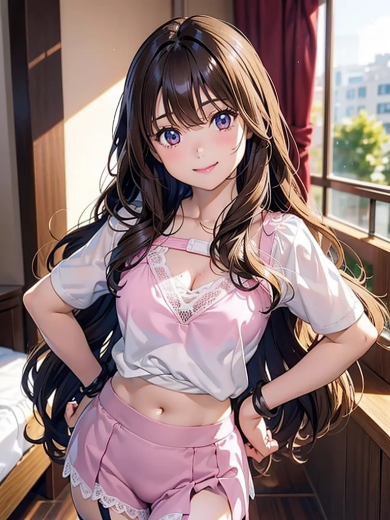 (table top: 1.3), (maximum resolution: 1.2), (Ultra HDTV: 1.2), cinematic light, Ultra HDTV, (fine eyes and skin), (detailed facial features), nffsw, 8K resolution, sharp focus: 1.2, perfect style, beautiful face, perfect body, Accurate, anatomically correct, Highly detailed face and skin texture, fine eyes, dark blue eyes, double eyelid, thin eyebrows, glitter eyeliner: 1.2, natural cheeks, Glossy skin, Fair skin: 1.2, small shiny necklace and earrings, (glossy lips: 1.4), break, one person's perspective, (She is a very cute female teacher.), (Cute pink lace panties), (enchanting smile: 1.2), ((innocent and cute girl:1.3)), (long wavy hair), (light brown hair:1.2), , break, ((very close relationship: 1.2)), medium big breasts, ((looking at the viewer:1.2)), ((library 1.2)), ((Bend your knees and spread your legs wide:1.2)), (From the side:1.2),low angle shot,off shoulder sweater tight jeans mini skirt embarrassed look Kamimei