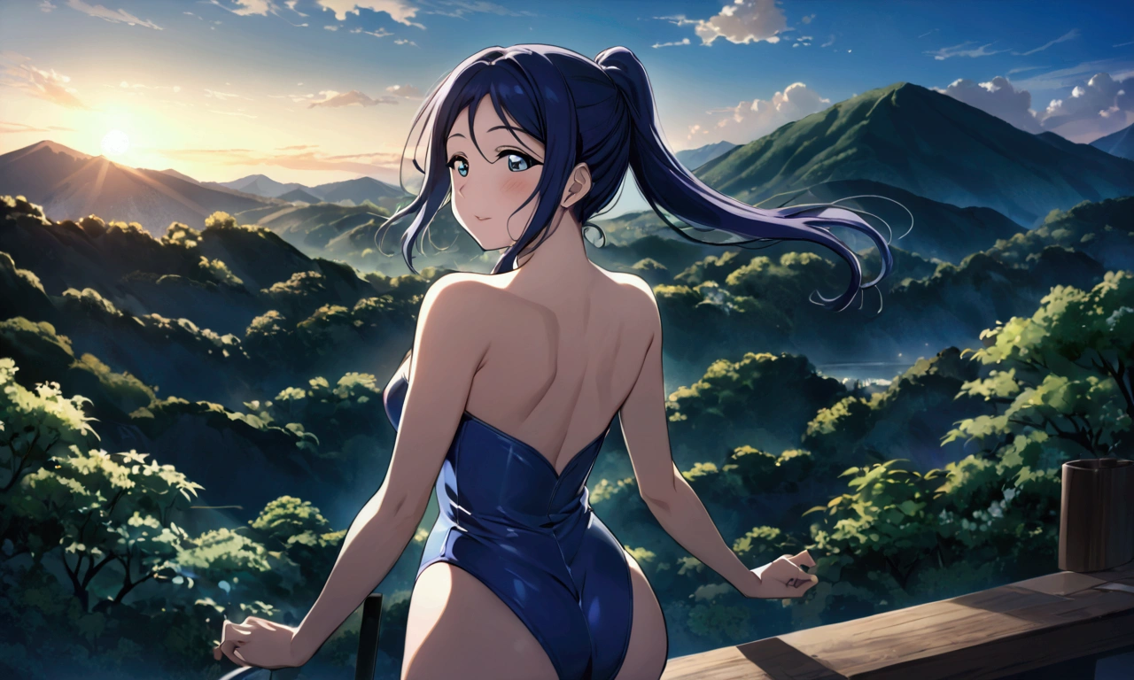 Love Live adult Kanan Matsuura, masterpiece, highest quality, figured, solo, transformed, fantastic background