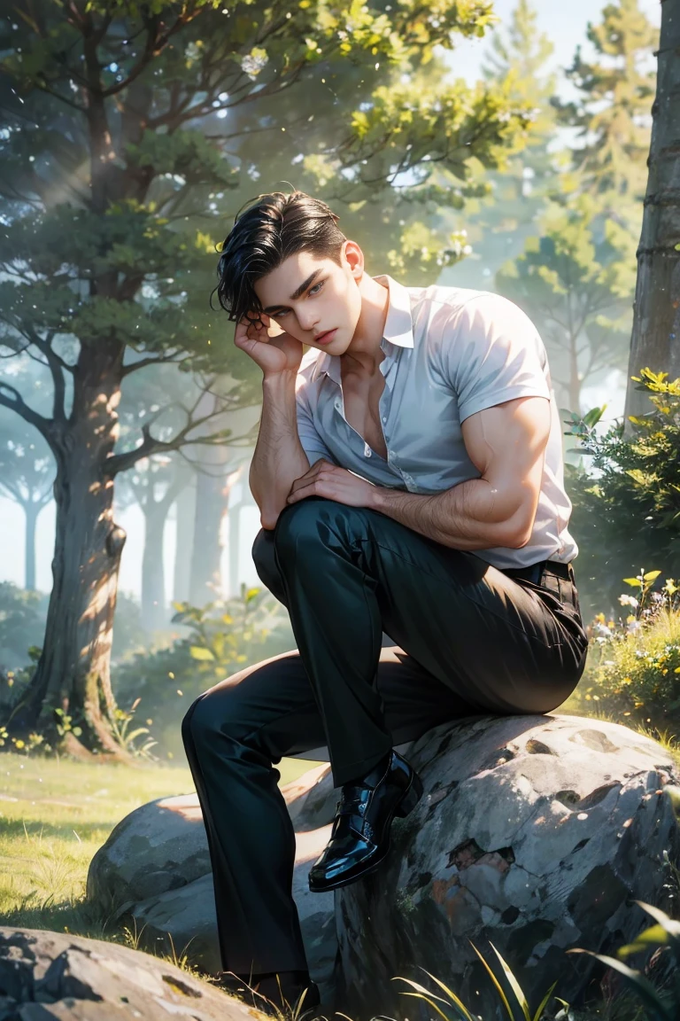 ((best quality)), ((masterpiece)), (detailed), ((Perfect face)), ((Half Body)) Handsome face, male, Teenage Boy, Perfect proportion , super heróis de cura