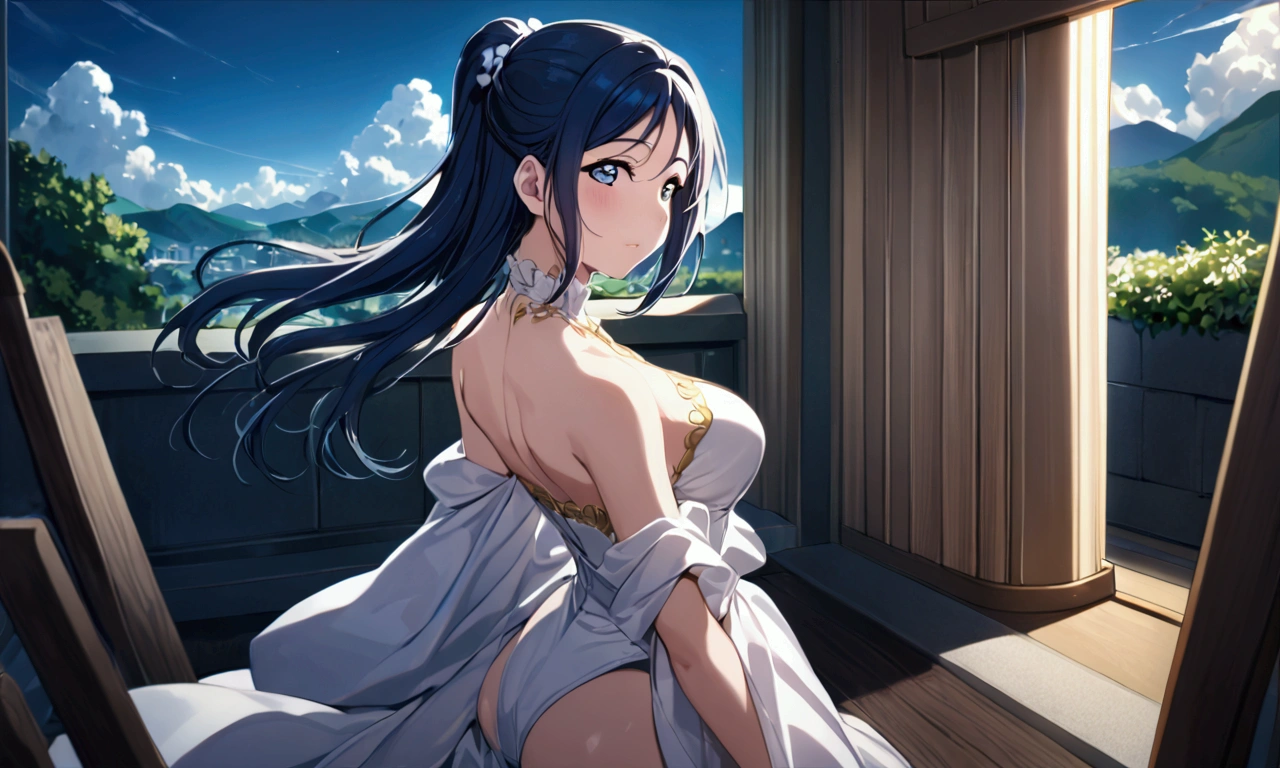 Love Live adult Kanan Matsuura, masterpiece, highest quality, figured, solo, transformed, fantastic background