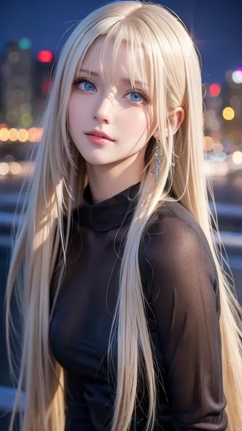 platinum blonde silky hair、masterpiece、best quality、high resolution、highly detailed photos、professional lighting、(((tops)))、bang...