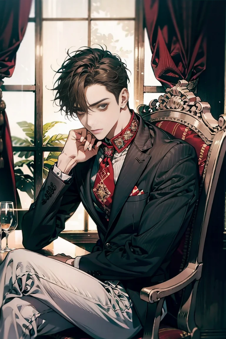 Wearing black suit pants,boy,Men's suit pants