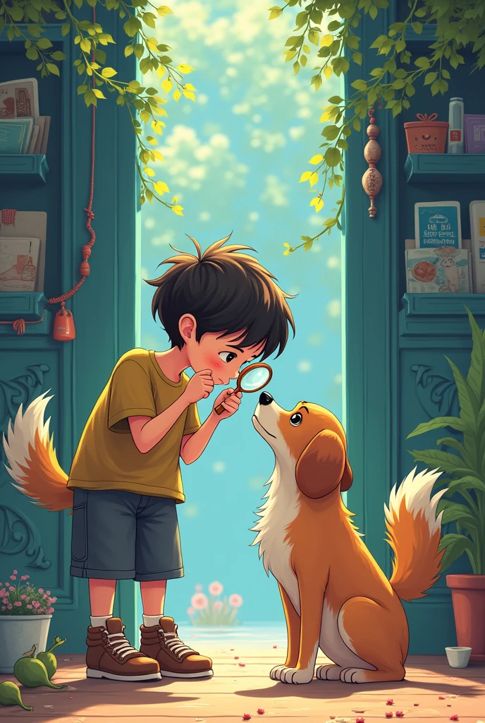 My niche is: Dog training And my product teaches people how to train their dog at home use the emotion of mystery create a pixar drawing style image
