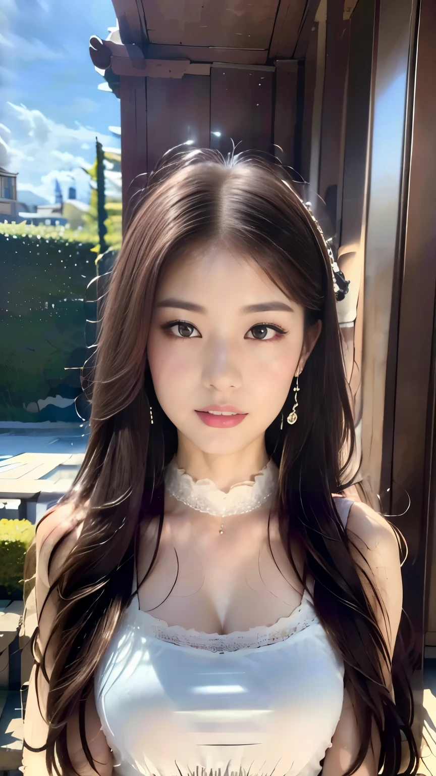 Nogizaka Girls、Very cute、beautiful girl、(Gothic Fashion)、Beautiful Face, Subtle eye and skin detail、 Shiny black hair、Elegant frills、Big frilly tie、Ribbon tie、rose hair accessories、(Asking for a kiss)、((Looking into the camera:1.3)),(((Full-body photo taken from the front, Away from the camera)))、(Rome cityscape)、Professional Lighting,(Delicate lace、Soft fabric、Beautiful rose dress)、Perfect Anatomy、Four fingers and thumb、Dynamic Pose,Highly detailed CG Unity 8k wallpaper, (masterpiece:1.0),(Best Quality:1.0), photo shoot, 8k, High resolution, Kodak Portrait 400, Film Grain, Lens flare glow
