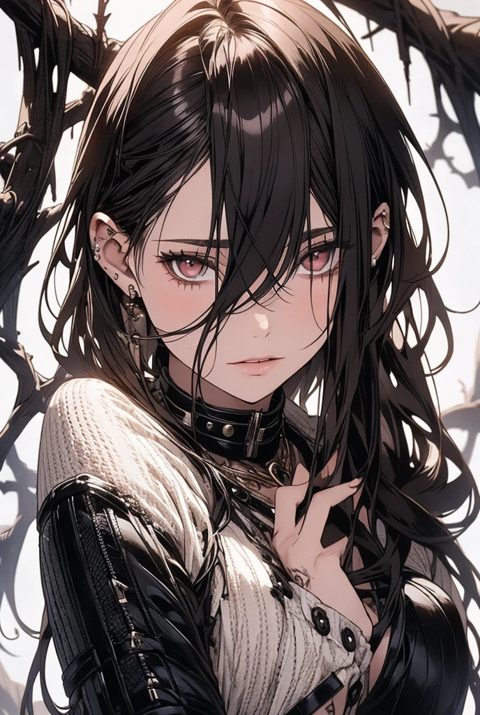cowboy,bounty hunter,vampire,female,beautiful detailed eyes,beautiful detailed lips,extremely detailed eyes and face,longeyelashes,intricate detailed portrait,high contrast lighting,dramatic shadows,moody atmosphere,cinematic composition,warm color tones,chiaroscuro lighting,dramatic cinematic,photorealistic,8k, (best quality,4k,8k,highres,masterpiece:1.2),ultra-detailed,(realistic,photorealistic,photo-realistic:1.37)