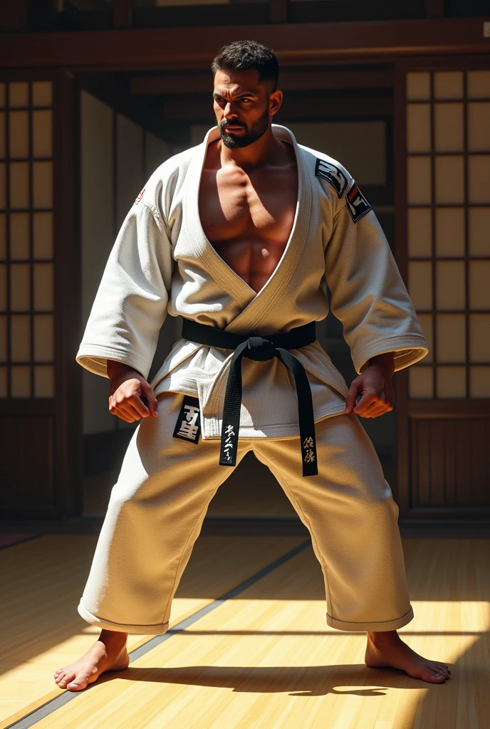 Make a man with a judo kimono 