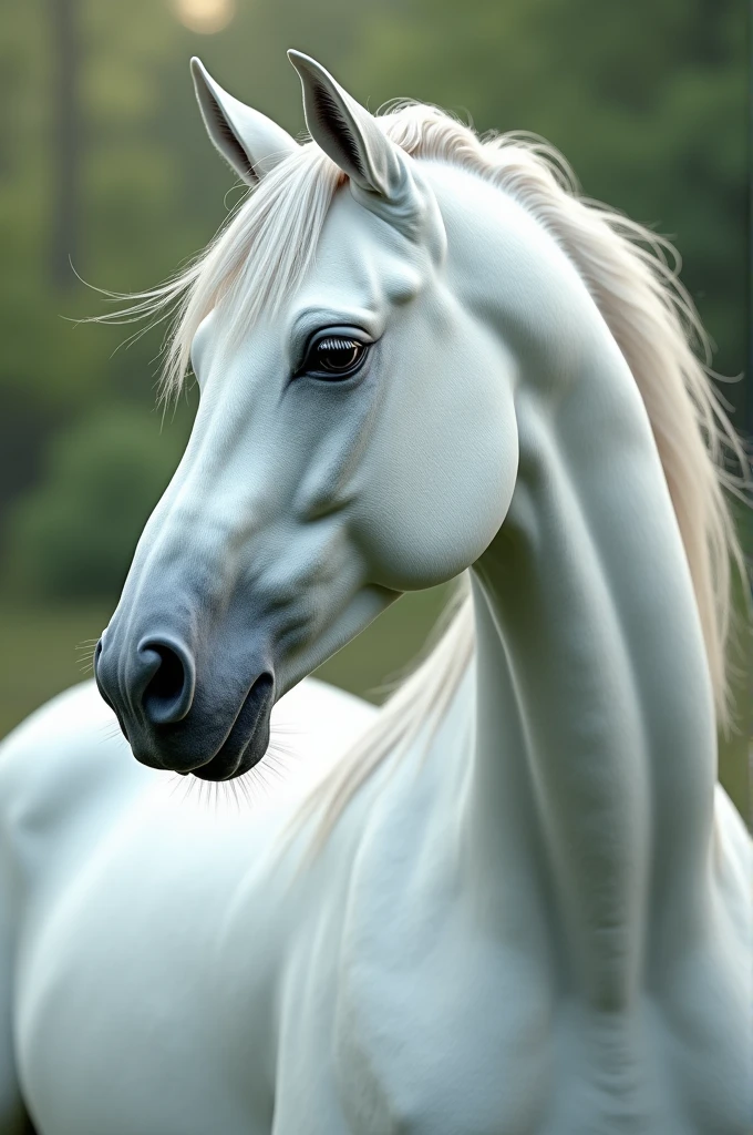 A white horse, Realistic, 8K