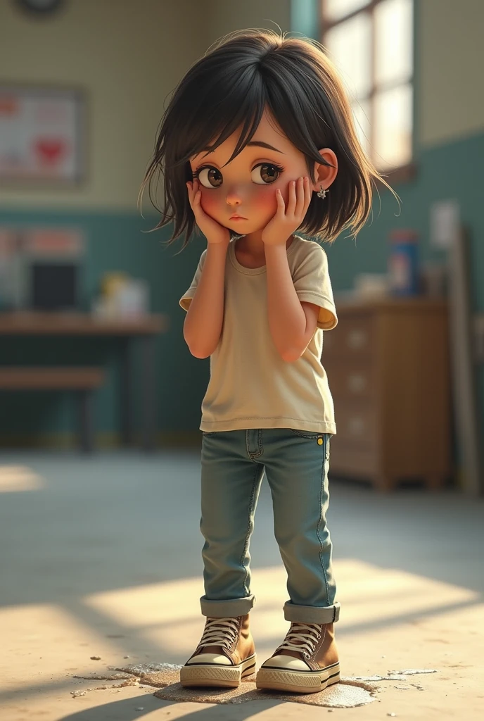 por favor de 5 ideias de prompt para uma cena de ferida emocional de abandono, esta cena tem que ser na fase da infancia
