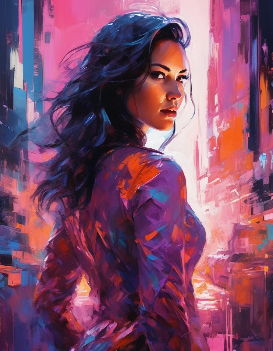 ((olvmnnpsy, curvy, plump woman looking straight into the camera, smiling)), art: Henry Asencio, close-up, lava lamp captured in ultra-realistic style, posing in the undulating glow of a neon atmosphere reminiscent of Syd Mead's futuristic aesthetic, the lava inside the lamp seamlessly morphs, soft focus background, neon glow, digital painting, dramatic lighting , artstation trend, sharp focus, studio photo, intricate details, high detail,