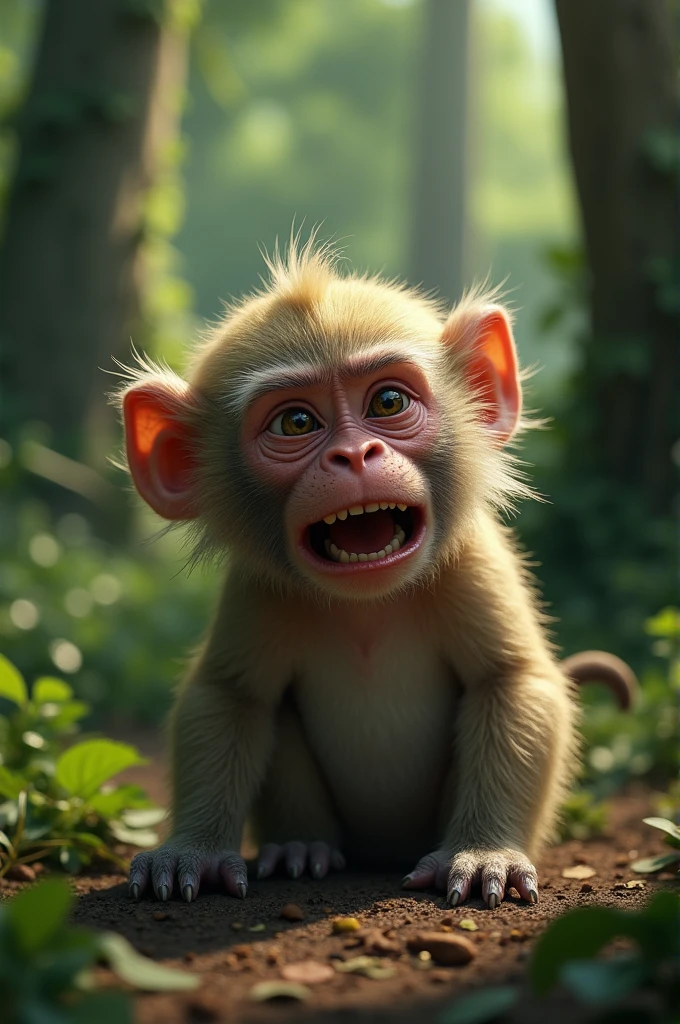 Creation of a baby monkey as a mascot for a toy store that refers to joy and happiness, goodlooking ,