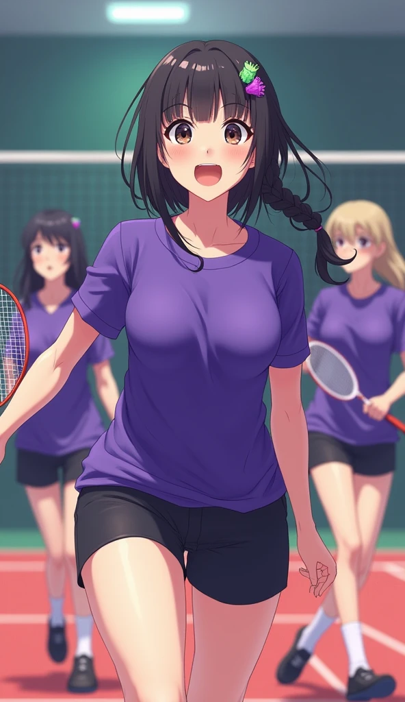 (nsfw:1.4), (masterpiece:1.3), (ultra detailed:1.2), (2girls:1.8), (tennis court:1.5), (cowboy shot:1.3), s, black hair, blonde hair, 
(baby face, cute face:1.1), (embarrassed:1.5), (blush:1.5), (medium breast, cleavage:1.3), (sweat:1.6), (breath, steam:1.2), (face detailed, body detailed:1.6), (tennis wear, skirt, tennis knicker:1.5), (cloth detailed, nipple detailed, tennis knicker detailed, hip detailed:1.6), (standing, skirt lifting, showing tennis knickers:1.3), (wear lifted, bare nipple:1.2), (looking at viewer:1.2)