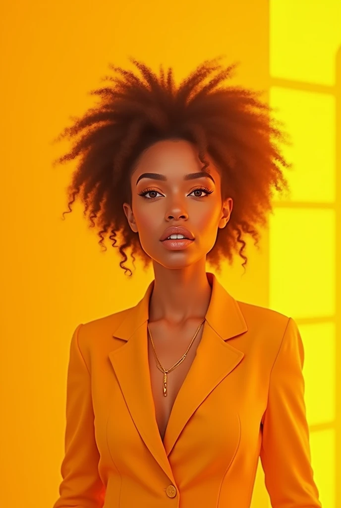 1 young female , happy, dark skin tone, afro hair, yellow turtle neck sweater, yellow and cyan tone, 1970, hip pop, huge ear ring, Bell-bottoms, flares
(35mmstyle:1.1), front, masterpiece, , cinematic lighting, (photorealistic:1.3), high frequency details, 35mm film, (film grain), film noise, kodak proimage 100, depth of field , bokeh