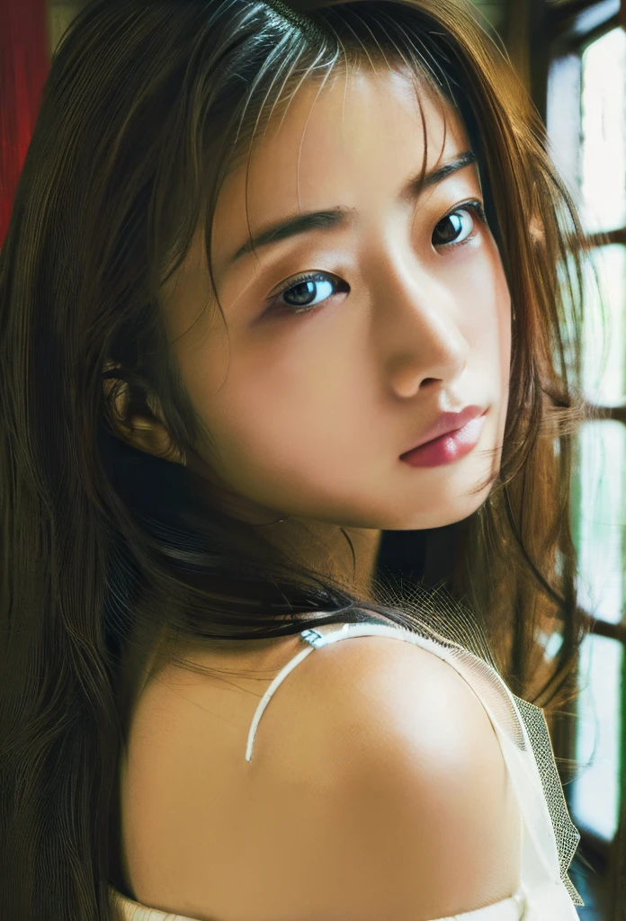Memory correction:255, Everything modern:1.66, Cute Japanese Women Photos, smile, 20-year-old, Oil for straight, one-length hair＆Hair balm:1.55, (photo Realistic:1.4), (hyper Realistic:1.4), (Realistic:1.3), (Smoother lighting:1.05), (Improving the quality of cinema lighting:0.9), 32K, 1 person,20-year-oldの, Realistic lighting, Backlight, The light shines on your face, Ray Tracing, (Bright light:1.2), (Improvement of quality:1.4), (Highest quality Realistic textured skin:1.4), fine grain, Detailed face,(smile:0), (Emphasis on face close-up:1.3), (Enhances the beauty of skin texture:1.1),((Extremely precise and accurate anatomy:1.0)), (Enhances the beauty of skin texture:1.1), Clean and glowing skin, mesh, thin:1.2, (Realistic:1.3), Realisticなライティング, (Smoother lighting:1.05), 32K, One Japanese woman, fine grain, Detailed face, (Film Grain:1.1),(Accentuates body lines:1.1), High resolution, Natural look, Kind eyes, Improves hair quality, Delicate light and shadow, Transparent muscles, Graceful pose, Beautiful Eyes, Sharp details, Soft light reflection, Beautiful contours, Delicate skin tone, Fine hair texture,Cute Japanese Women Photos,