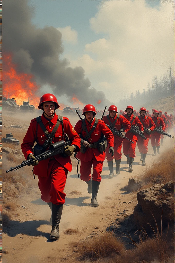 The Chinese Red Army Corps were thinly dressed, climbing snowy mountains, blizzards, steep and harsh environments