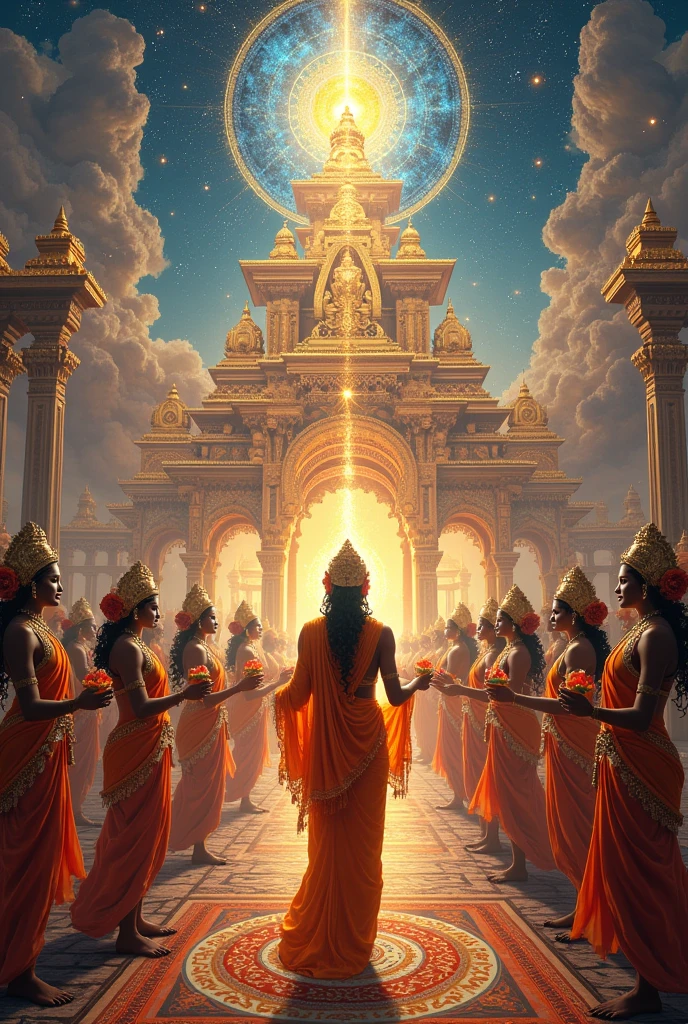 Here is the illustration depicting scenes from the first chapter of the Mahabharata (Adiparva). The image captures key moments like King Janamejaya's serpent sacrifice and the birth and childhood of the Kauravas and Pandavas.