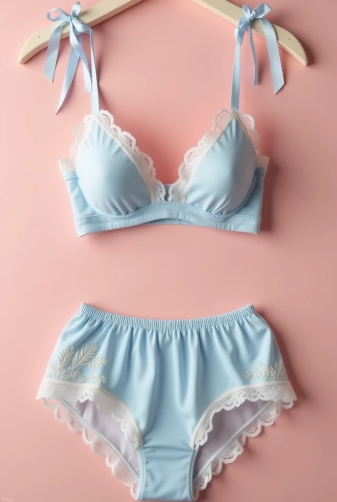 Wearing a blue top，Pink ，One bewitching woman，Sleep in bed，Lie on your side，full-body portraits，Delicate skin