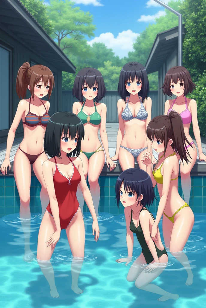 Nudist track team member's winning run、A lot of close elementary school boys hugging each other、surround each other's face、(((Laughter and joy)))、in group photograph、Hand group selfie、Night Ground、From the side
