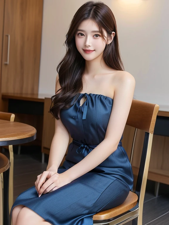 1 Girl,bookshops,sit on the chair,Soft Light,Chinese Beauty,Silk dress,Long hair