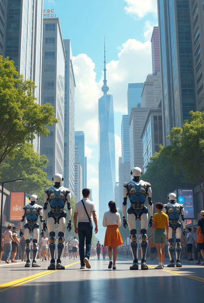 A world where humans and robots are friends