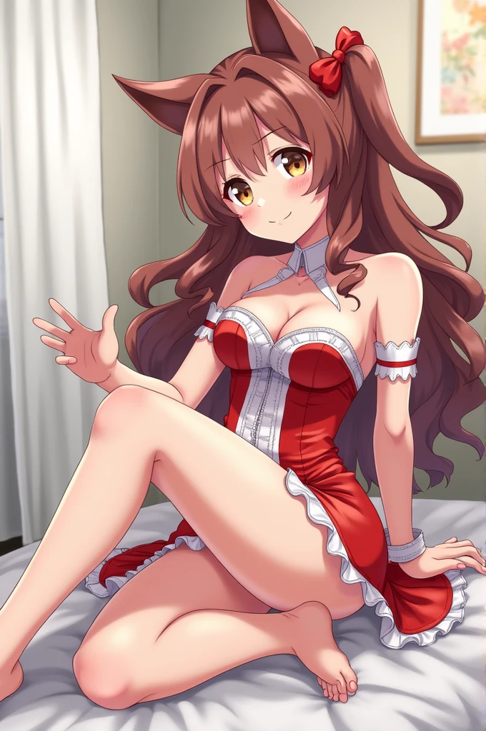 (nsfw:1.5)、top-quality、Full limbs、complete fingers、((Male and female couples))、(((naked man)))、Slender beauty、Women with straight hair、Woman with red hair、Beauty busty woman、(Detailed ultra-oily shiny skin:1.1)、oily shiny thighhigh、(Woman in perfect bright red Santa Claus leotard:1.3)、((Woman wearing white high socks))、Woman wearing Santa Claus hat、Sweating、(((Man is rubbing a woman's chest)))、Wet texture、Luxurious bedroom、Luxurious king-size bed、Women are embarrassed、a smile、Woman is blushing、ssex、Sexual intercourse、lascivious、(((Woman lying on her back with a cane on the bed)))、(((Sex in the missionary position)))、(((Man is inserting a penis into a woman's vagina)))