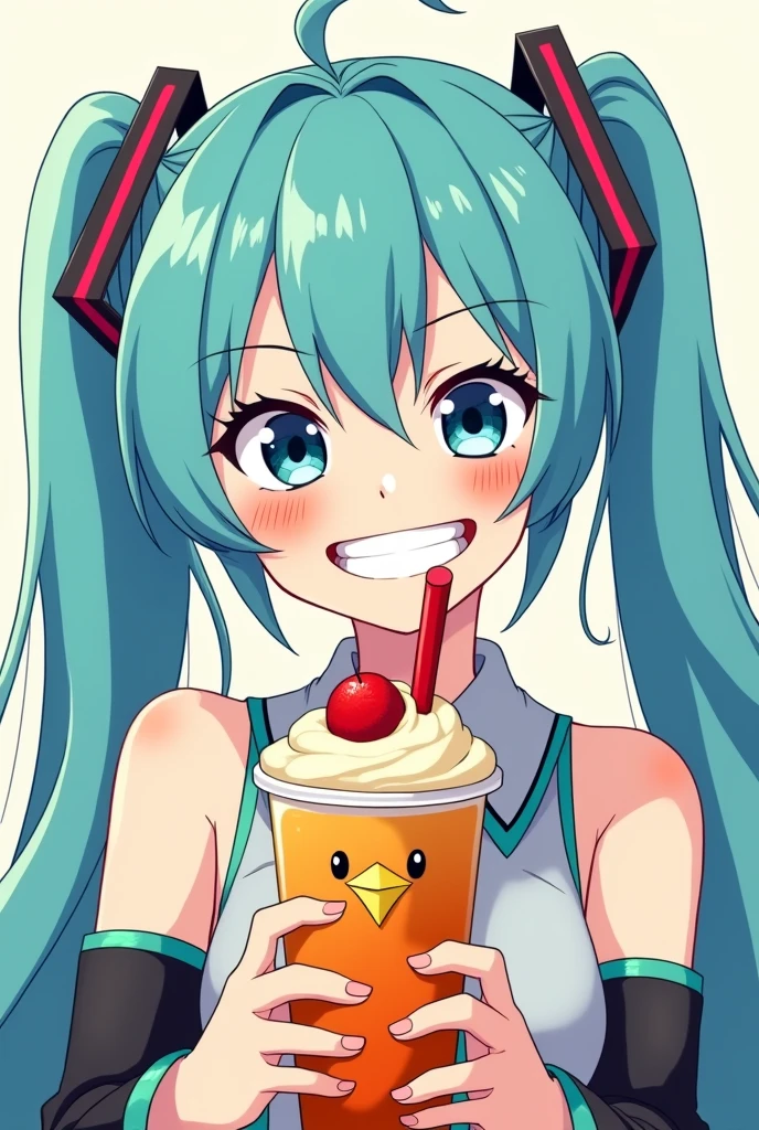 1 girl, yellow background, finger pointing, index finger raised, imitating, pointing up, solo, food, mouth open, water green hair, multi colored background, holding food, rainbow background, holding ice cream, ice cream, children, leopard print long dress, corner,