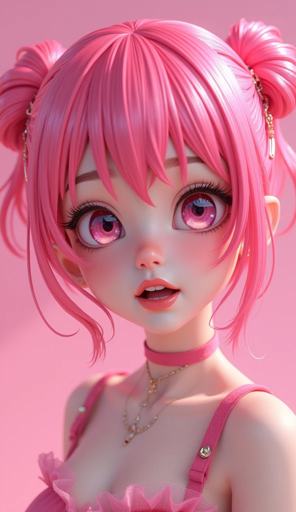 anime girl with pink hair and pink eyes with pink ears, kawaii realistic portrait, anime style portrait, anime vibes, ig studios anime style, anime styled, anime artstyle, in anime style, in an anime style, semirealistic anime style, anime style. 8k, cute anime face, anime art style, anime style hyper detailed, anime stylized