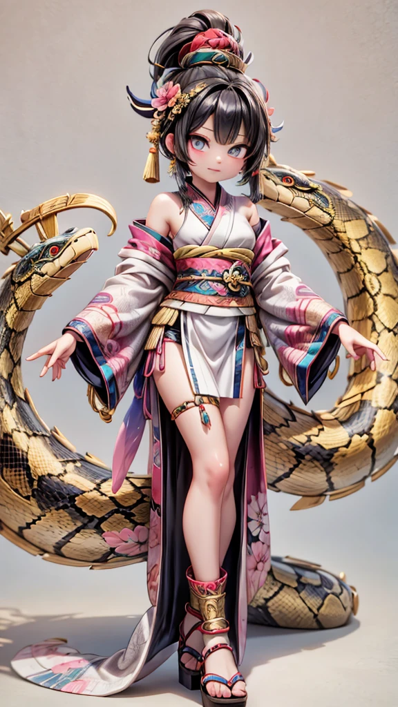 Aztec Snake Goddess　Wearing a kimono all over