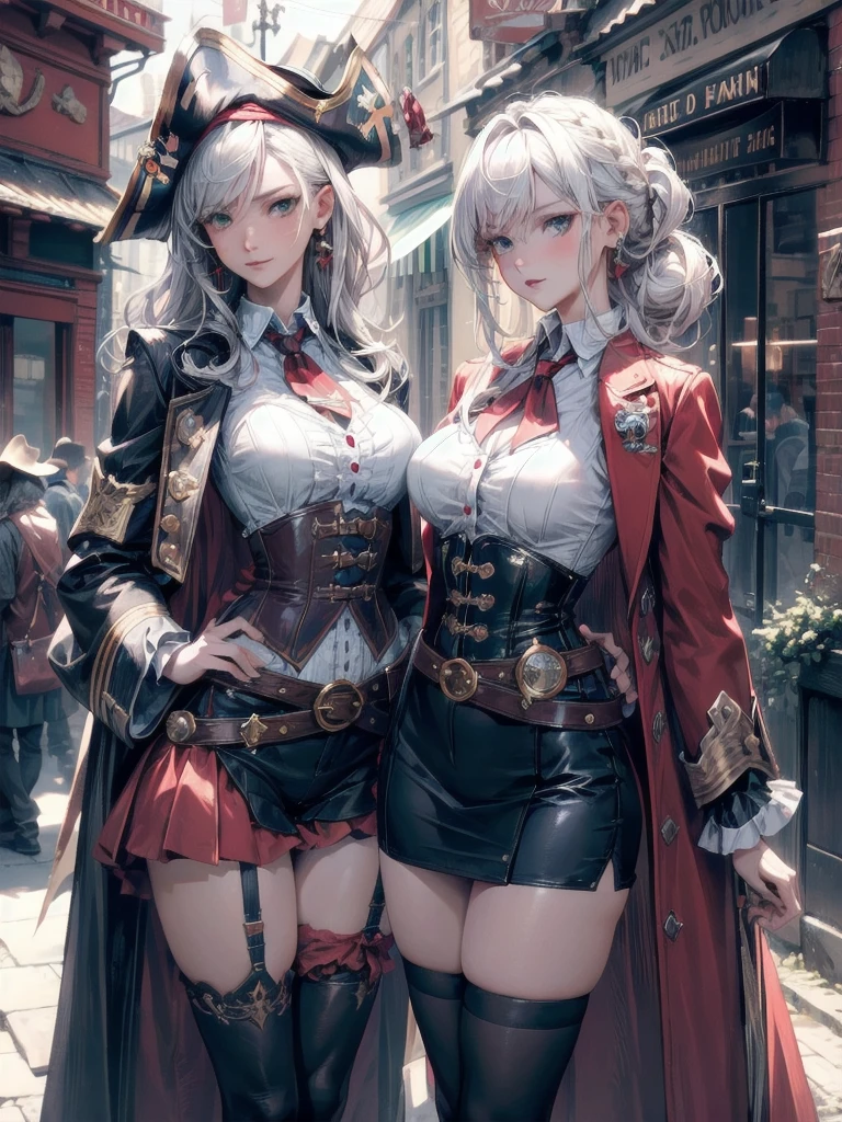 Transport yourself to an alternate reality where Leonardo AI is integrated into a steampunk-inspired city. Picture airships hovering above ornate clockwork towers, with gears and brass mechanisms intermingling with advanced technology. The fusion of steampunk and AI creates a visually stunning and intricate cityscape. enormous tits