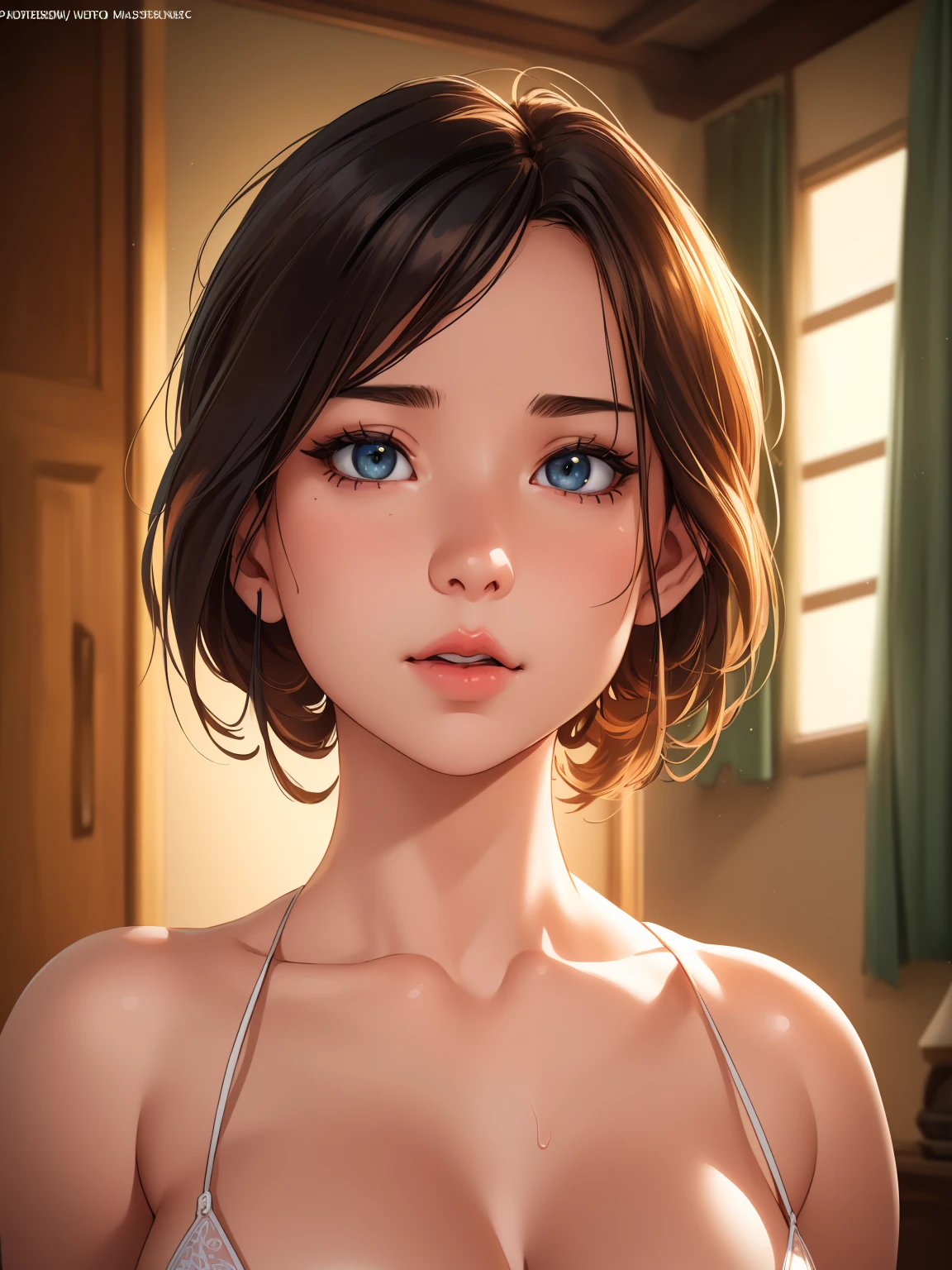 Max Caulfield, beautiful face, young teen girl, teen body, flat chested,