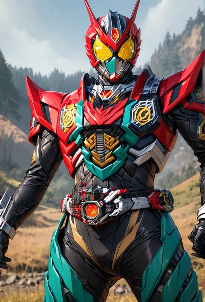 Kamen Rider,solo, High resolution, masterpiece, accurate, Anatomically correct, Illustration, Illustration,Gaze into the red, 