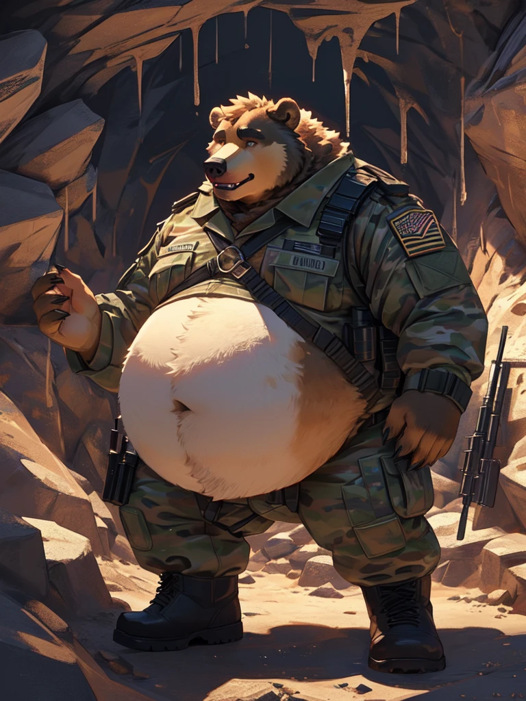 ((realista)), cachorro antro, macho, ((( dramatic cinematic detailed fur))), (((sentado em uma pedra na beira de um lago))), detalhe realista pintura, (((pelagem por todo o corpo))), (((sombreado))) Detalhe extremo, ((cachorro ?????)), corpo negro, (((gordinho))), (((fat and ultra-realistic ?????))), (((??????? grande enrugado e ultrarrealista))), (((testiculos lisos))) perfect lighting, (((virilha enrugada))), (((personagem de fantasia hiperdetalhado, realistic fantasy rendering, mega altamente detalhado))), ((((hyperrealistic illustration)))), ((((wearing black tactical military clothing))))