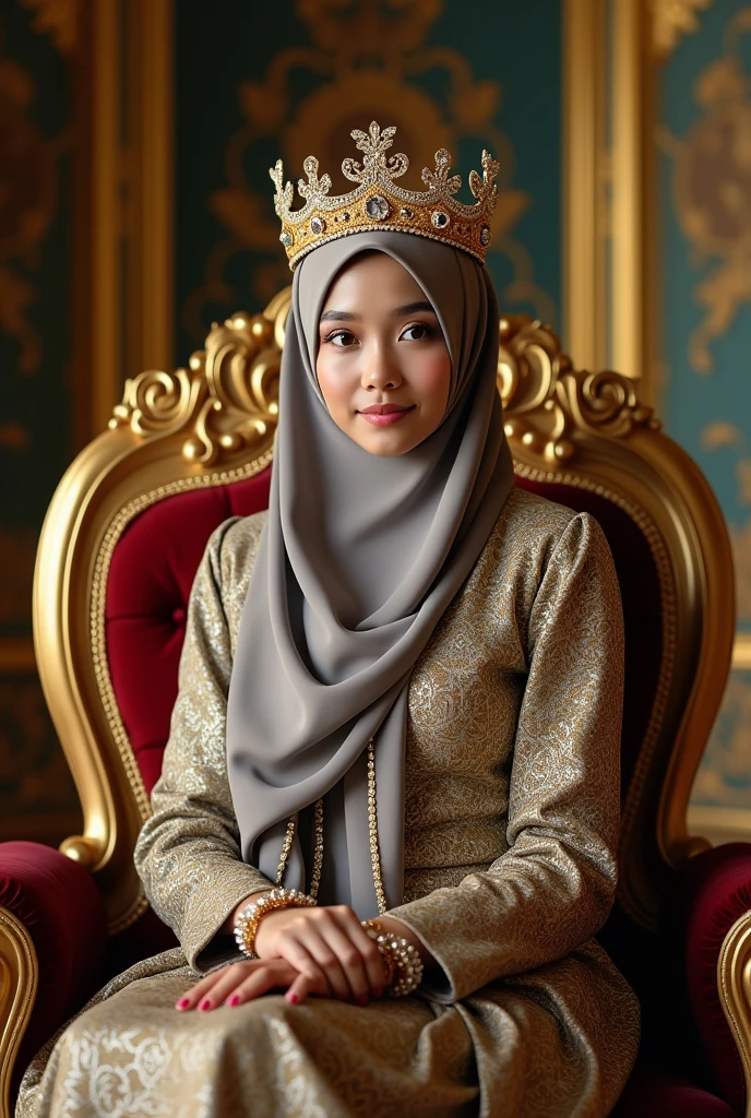 Realistic, Ultra-HD, 25-Years-Old, Hijab Beautiful Indonesian Mature Woman, Wearing Long stockings, white Skin Like Porcelain, realistic wrinkels body,realistic wrinkels on breast, PP cup Breast, Seducting Look, Lustful smiling,