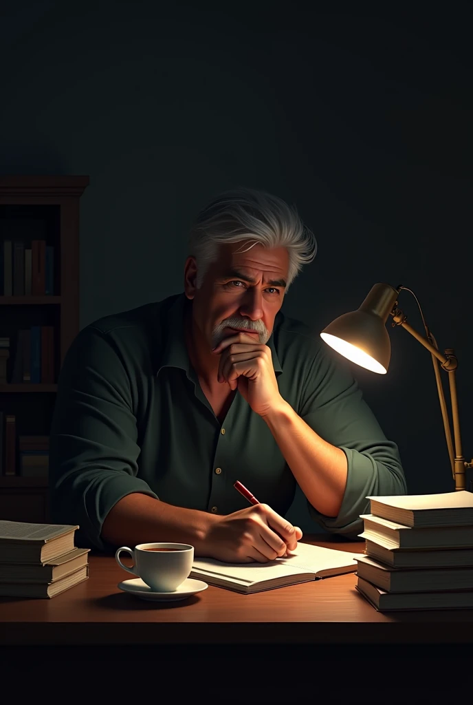 Poet Joseph Willian writing poetry