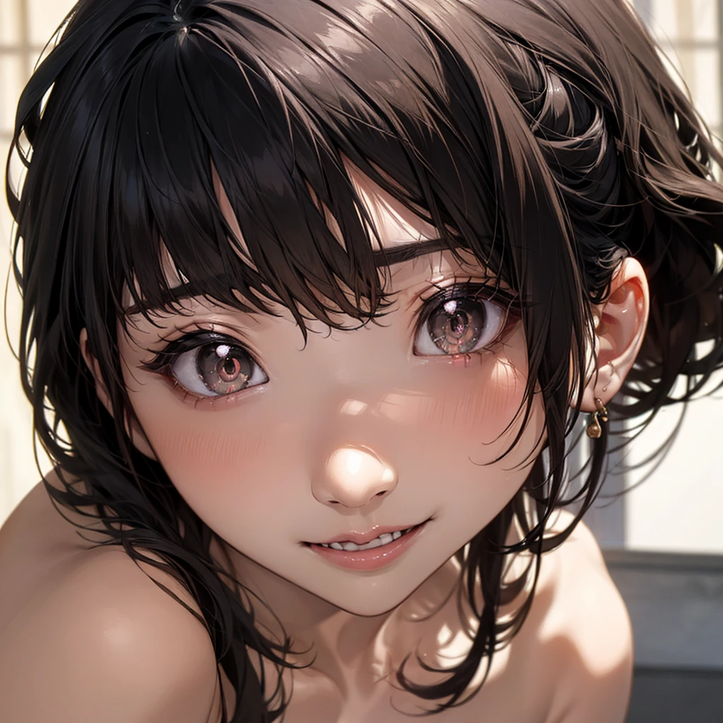 cute adorable naked girl, shy, sweaty, hyper-realistic, detailed face, beautiful eyes, detailed lips, long eyelashes, gorgeous skin, amazing body, dynamic pose, natural lighting, golden hour, vibrant colors, masterpiece, high quality, 8k, ultra-detailed, photorealistic, breats
