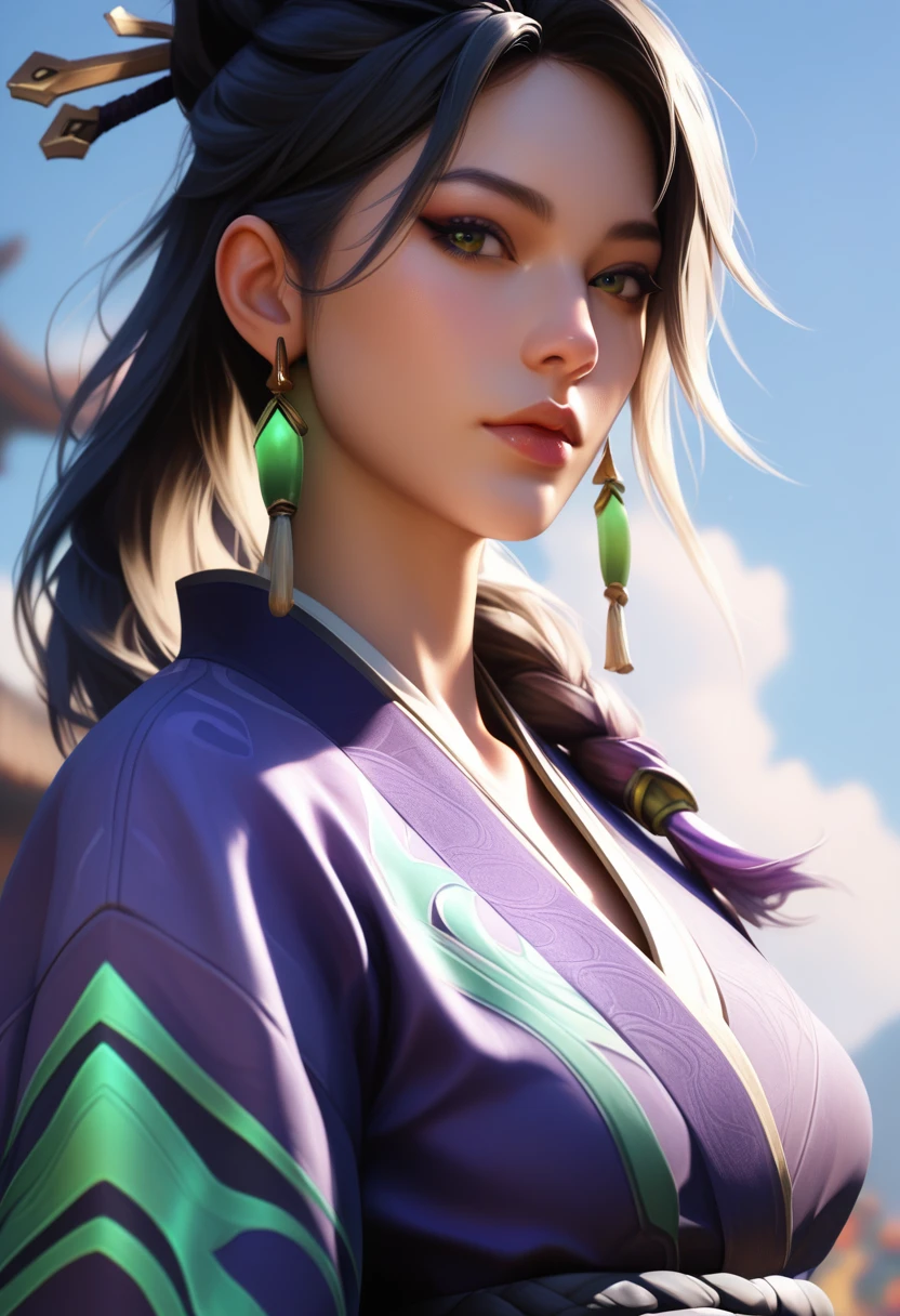 score_9, score_8_up, score_7_up, 1girl,Sage,Valorant,kimono, realistic skin texture, detailed picture, upper body shot, HD32k