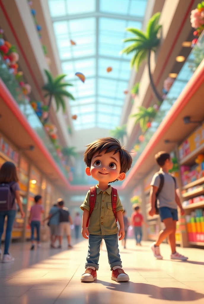 Village boy in mall