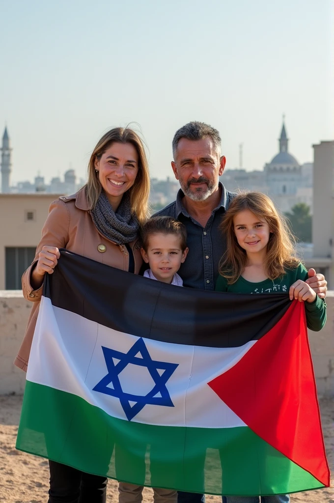 Israeli people with their flag